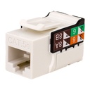 351-V2621/WH, Jacks Cat 5E, Keystone jack, color blanco