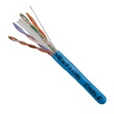 [​060-488/BL] ​060-488/BL, Cable UTP Cat 6, forro azul, CMR, con cruceta interna, 550mhz, bobina 305mts (1,000ft)