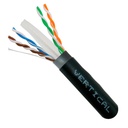 ​069-557/US/CMXT, Cable UTP Cat6, impermeable, exteriores, entierro directo (UV), 23 AWG, negro, carrete 1000 pies