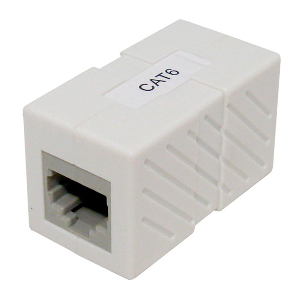 040-369/C6/WH, Acoplador Cat 6 de linea RJ45 a RJ45, color blanco, para placas frontales o patch panels