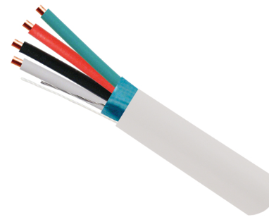 210-224ST/S/WH, Cable de Alarma-Seguridad, Blindado, 22AWG, 4 Conductores Trenzados, 1000, Caja de extracción, Blanco