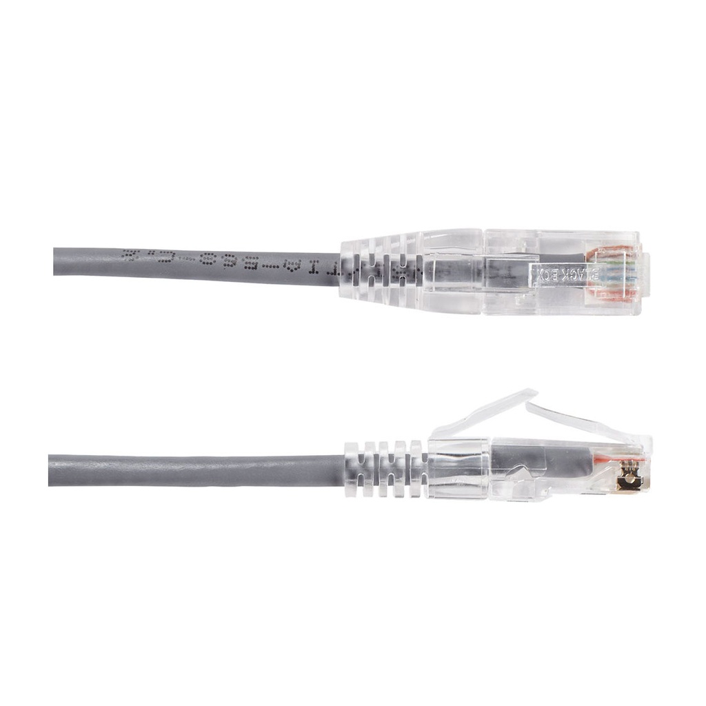 077-2013/05GY, Patch Cord Cat 6A color gris, 0.5 pies (15 cms), diámetro reducido, inyección de molde
