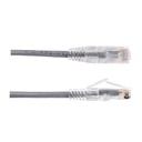 077-2013/05GY, Patch Cord Cat 6A color gris, 0.5 pies (15 cms), diámetro reducido, inyección de molde