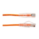 077-2014/05OR, Patch Cord Cat 6A color naranja, 0.5 pies (15 cms), diámetro reducido, inyección de molde