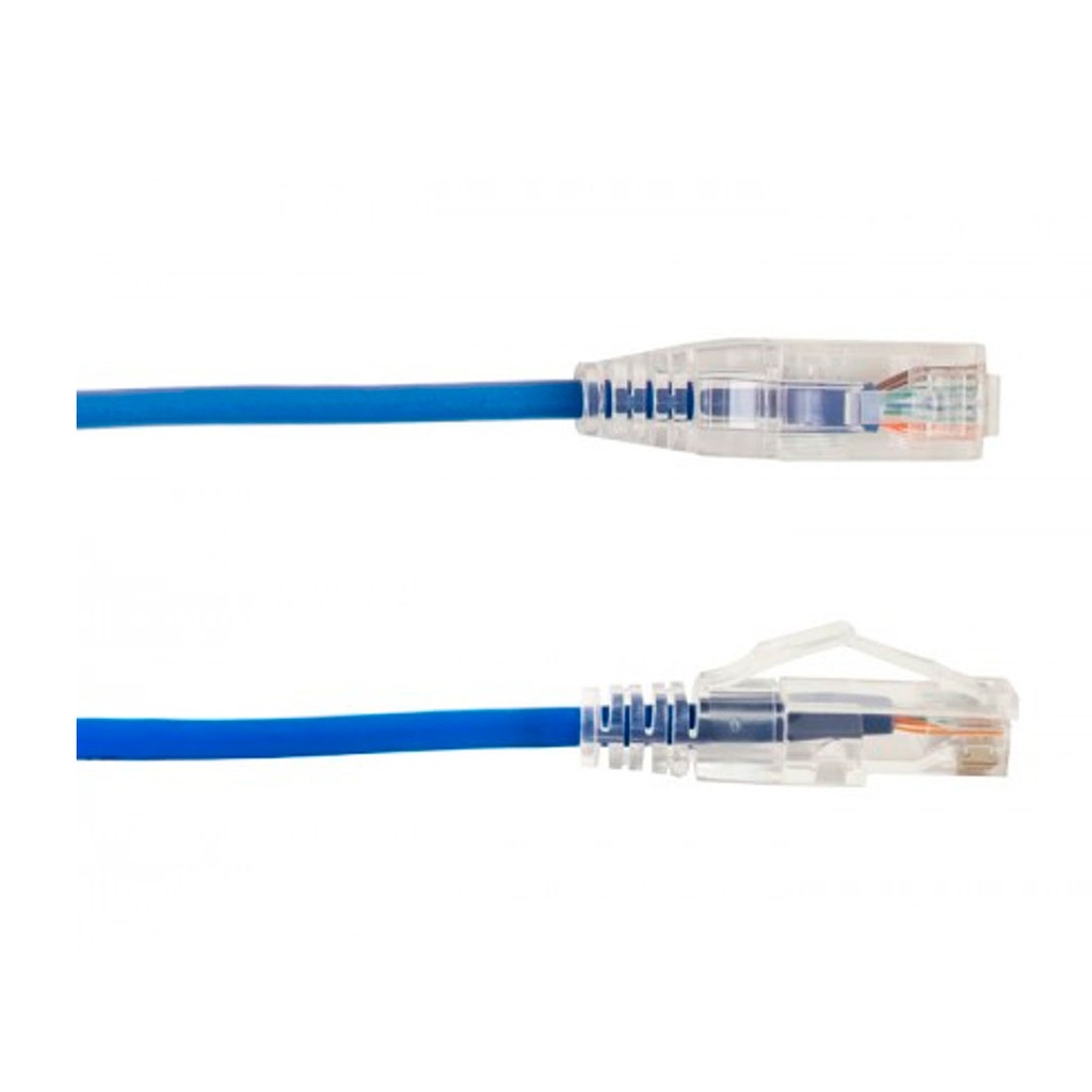 077-2029/2BL, Patch Cord Cat 6A color azul, 2 pies (60 cms), diámetro reducido, inyección de molde