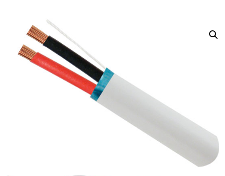 211-162/S/P/WH, 16/2 CL3P, clasificación CMP Plenum ,  blindado ,  trenzado, conductores de cobre desnudo, blanco, 1000 pies, caja de extracción.