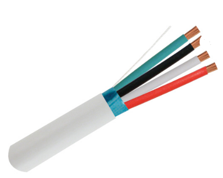 211-184ST/S/WH, Cable de alarma y seguridad,  blindado , 18 AWG, 4 conductores  trenzados, 1000, caja de extracción, blanco