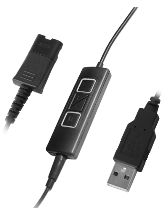 DN3011, QD (Quick Disconnect) tipo Poly  a USB para softphones y comunicaciones unificadas.