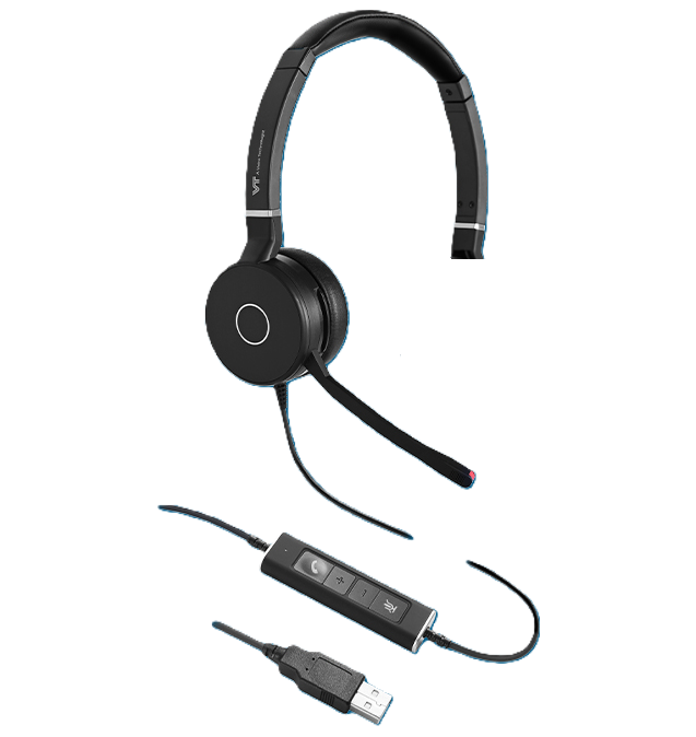 VTX200-PRO-USB, Diadema monoaural con cancelación de ruido y conector USB