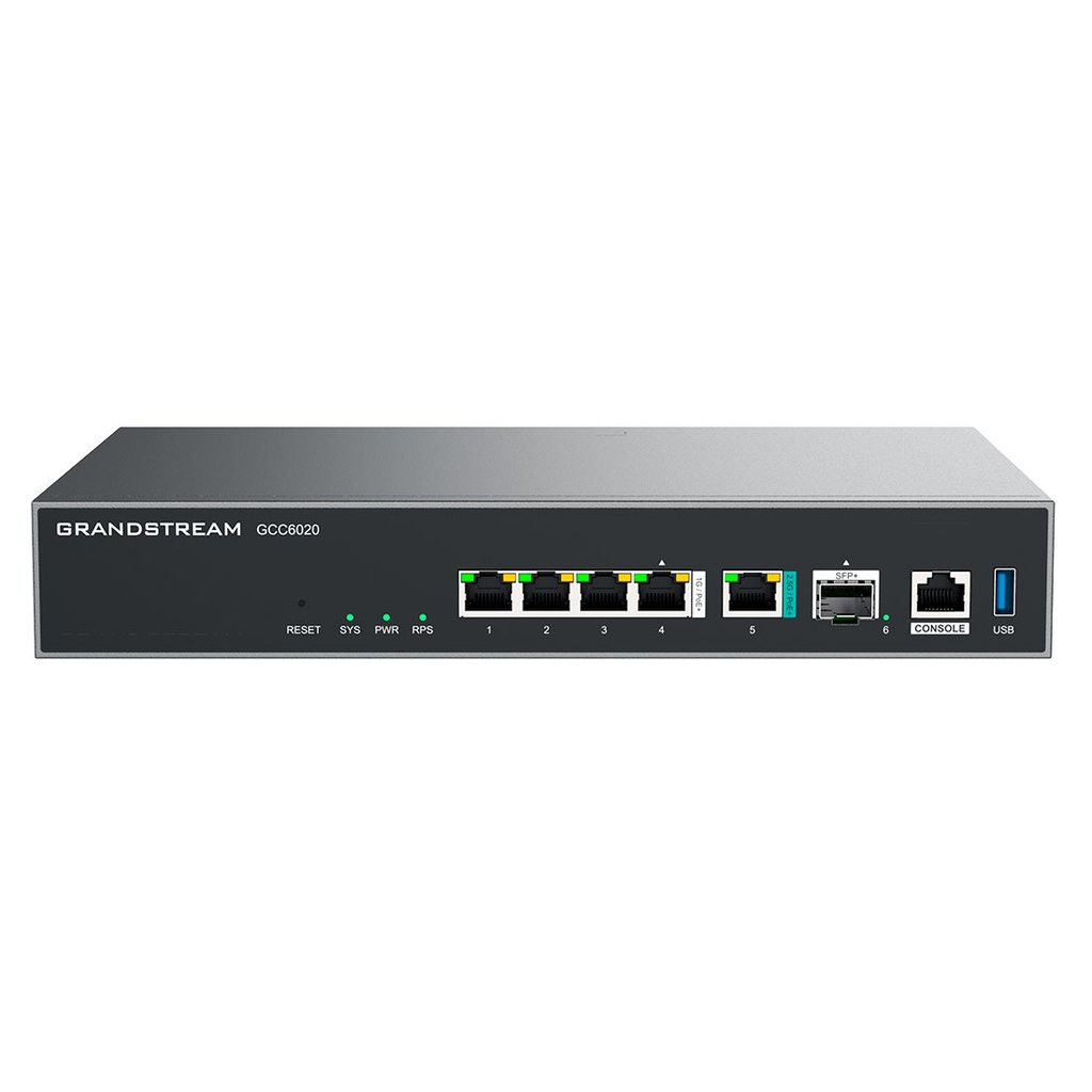 GCC6020, Dispositivo 4 en 1, Conmutador IP, Firewall, Ruteador VPN y Switch, 4xGEth, 1x2.5GEth, 5xPoE, 1xSFP+, 1 USB, 1xConsola