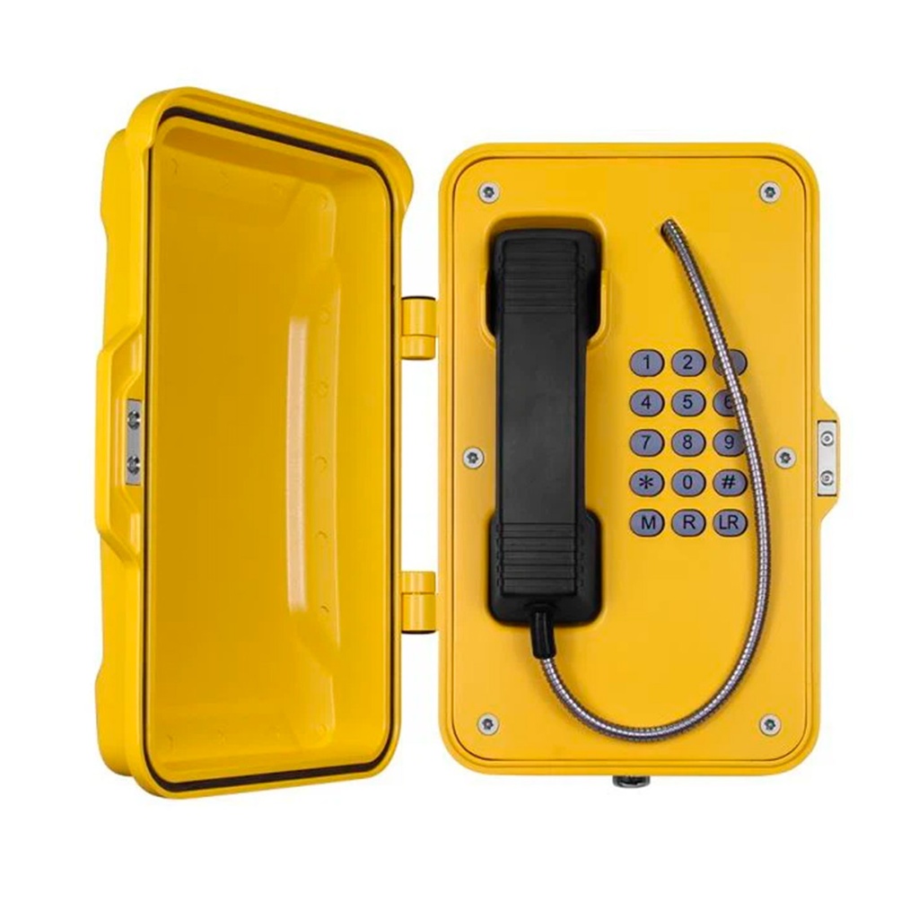 JR101-FK-Analog, Teléfono análogo, intemperie IP67, con teclas, aluminio, para pared, 334x204x109mm