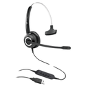 VT6200-UNC-M-USB-02, Diadema monoaural, 2 micrófonos para cancelación de ruido, Conector USB