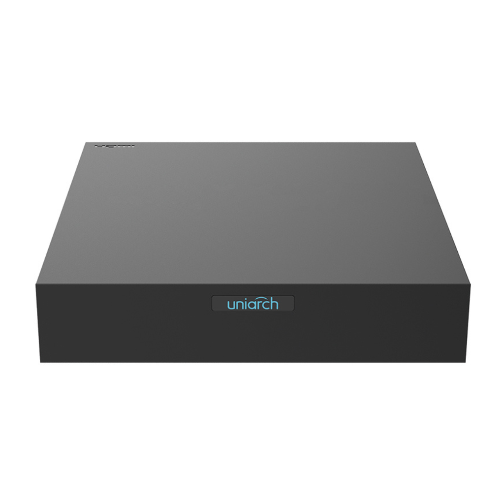 NVR-104S3-P4-ECO, NVR de 4 canales PoE, 6MP, 1 HDD hasta 6TB, 1 HDMI y 1 VGA simultáneos, 64Mbps, Ultra 265, analíticas SIP por IPC, 48Vcc/1A