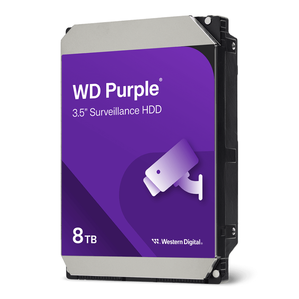 WD85PURZ, Disco Duro Serie Purple, 8TB, SATA 6Gb/s, 3.5", velocidad 215MB/s, Caché 256MB, para videovigilancia 7x24