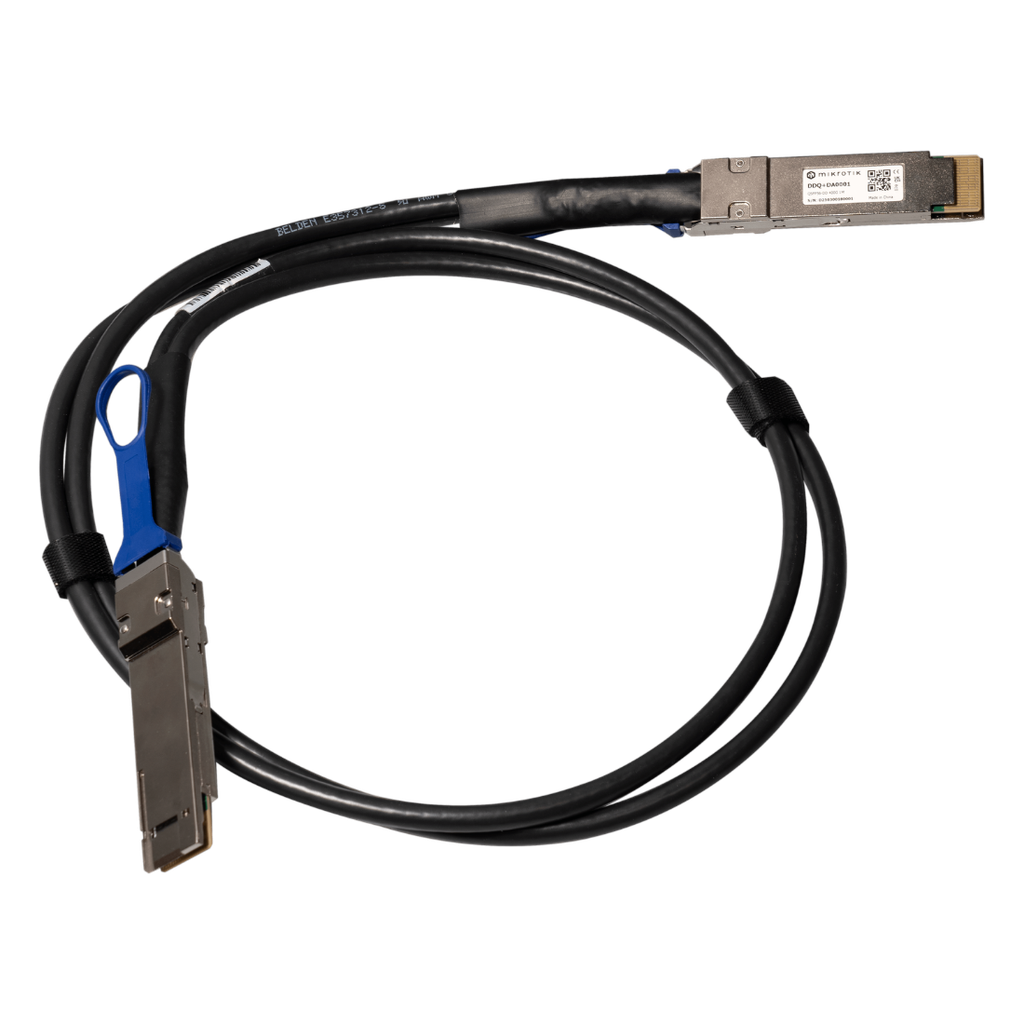 DDQ+DA0001, Cable de conexión directa QSFP-DD 400G, 1 m de longitud. Para conectividad directa entre dispositivos como el CRS812.