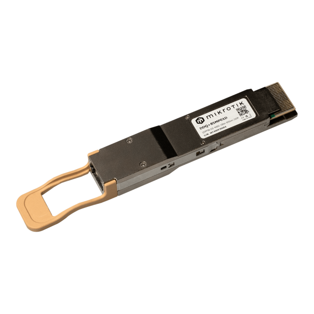 DDQ+85MP01D, Módulo óptico QSFP-DD para 400G, 100m, conector MTP/MPO, para fibra óptica MTP/MPO-16 con polaridad hembra-hembra tipo B, para CRS812