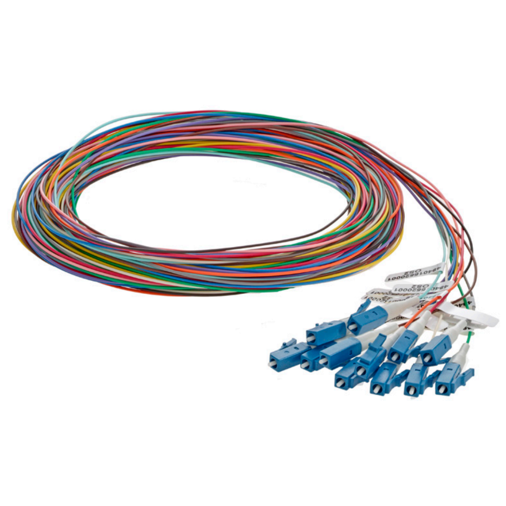 VPK-M4TLC1200-01, Pigtail Kit, 12 hilos LC, Multimodo OM4, Colores TIA 1-12,  900µm, tight buffer, 1 metro