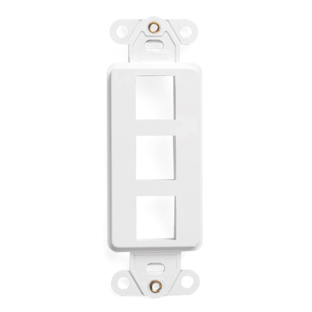 41643-00W, Inserto Decora con tres puertos QuickPort, color blanco