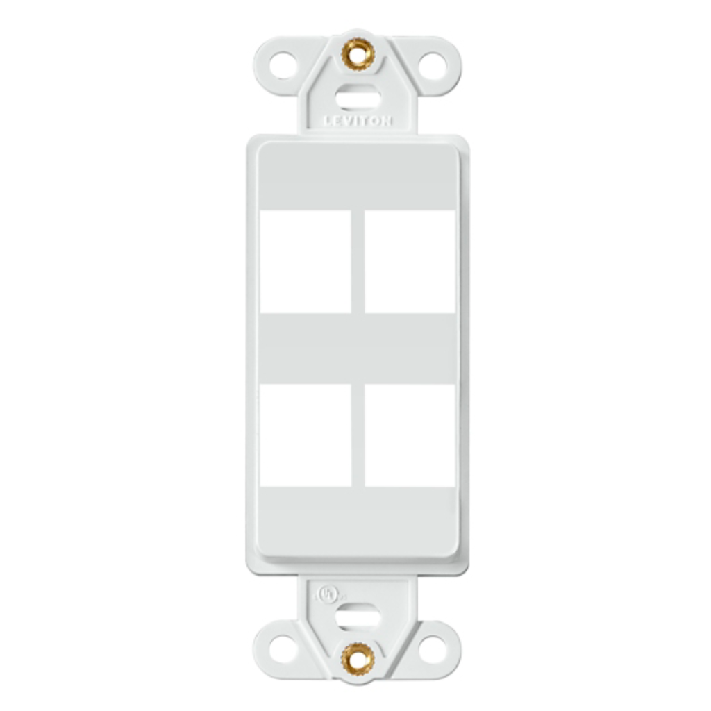 41644-00W, Inserto Decora con cuatro puertos QuickPort, color blanco