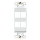 41644-00W, Inserto Decora con cuatro puertos QuickPort, color blanco