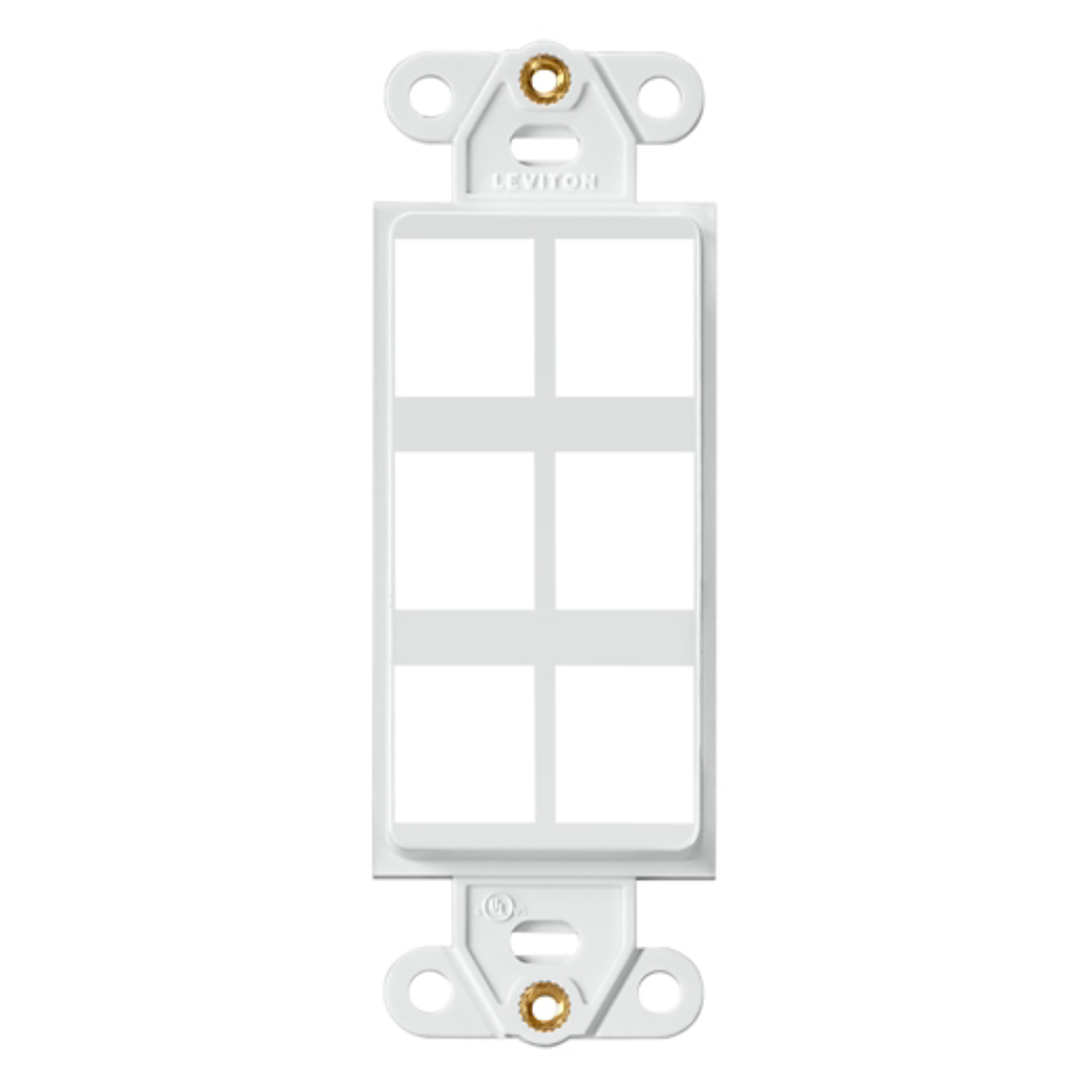 41646-00W, Inserto Decora con seis puertos QuickPort, color blanco