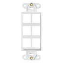 41646-00W, Inserto Decora con seis puertos QuickPort, color blanco