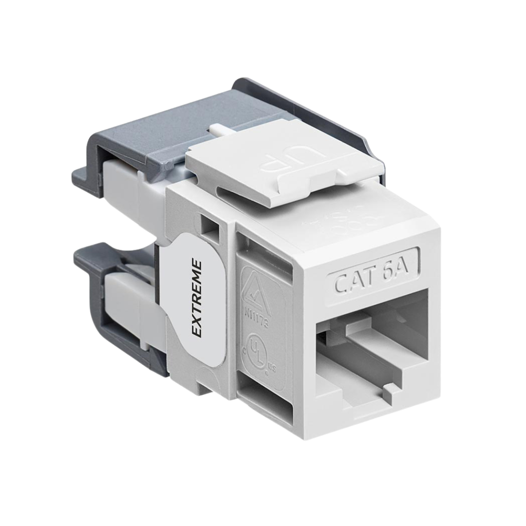 6110G-RW6, Jack Cat6A, para 26 a 22AWG, remate 110, PoE 100W, QuickPort, Color blanco