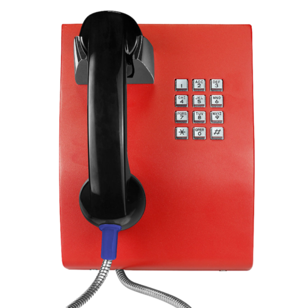 ​JR206-FK-SIP, Teléfono IP Antivandálico, 12 teclas, SIP, PoE, Acero Pintado en color rojo, montaje en pared, 248x185x133
