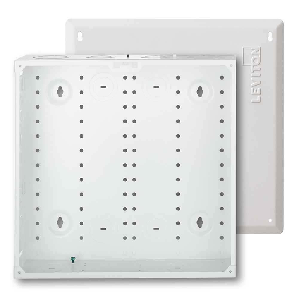 47605-140, Caja y cubierta de montaje empotrado para STRUCTURED MEDIA™ de 14" (36 cm), metal, blanco