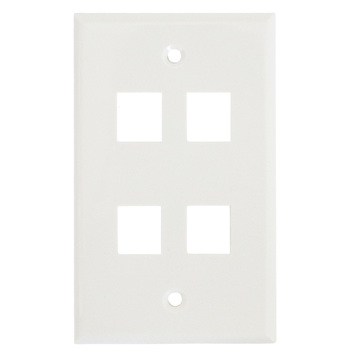 [ENS-FP64] ENS-FP64, Placa de pared universal, 4 puertos tipo Keyconnect, uso interior material plástico ABS, color blanco