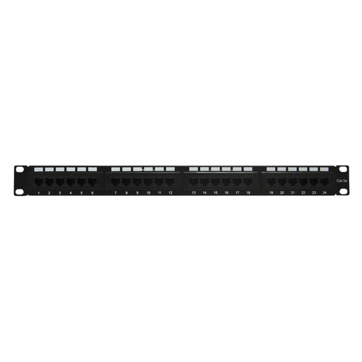 [ENS-PA24P5E] ENS-PA24P5E, Panel de parcheo 24 jacks Cat 5e, remate 110