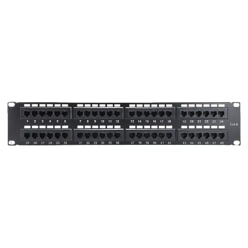 [ENS-PA48P7] ENS-PA48P7, Panel de parcheo para remate en regletas 110 y 48 jacks Cat 6