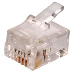 [300-064] 300-064, Plug RJ11 de 4 contactos para cable telefónico plano.