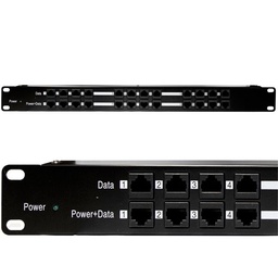[POE12PORT] POE12PORT, Inyector PoE múltiple con 12 puertos 24V 120W, 4+5(+) y 7+8(-) para Rack de 19''.
