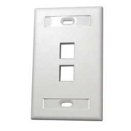 [SBE-2517-2P-WT] SBE-2517-2P-WT, Placa 2 puertos keystone, Blanca