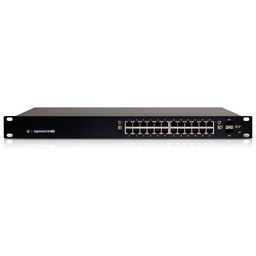 [ES-24-250W] ES-24-250W,  EdgeSwitch PoE 802.3at/af y PoE 24V, 24 x GigaEth, 2 x SFP, 250W, Para 19'' 1 UR