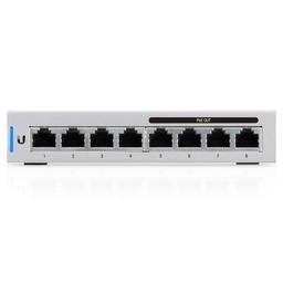 [US-8-60W] US-8-60W, Switch UniFi, 8 x GigaEth, PoE Pasivo 48v o 802.3at/af en 4 puertos, 60W