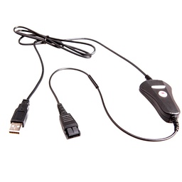 [QD-USB-01] QD-USB-01, Cable adaptador QD tipo Poly a USB A para Soft Phone o Skype, Compatible con Poly