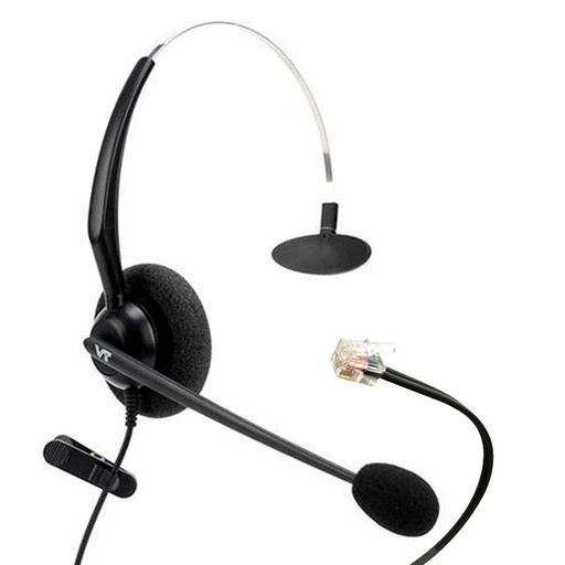 [VT2000-NC-RJ9-03-M] VT2000-NC-RJ9-03-M, Diadema RJ9 Monoaural, Noise cancelling compatible con Grandstream, Yealink y Snom
