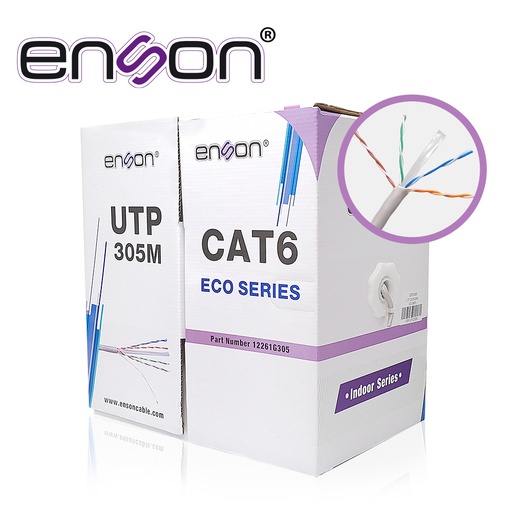 [12261G305] 12261G305, Cable UTP Cat6 serie Pro-II 23AWG CCA, Bobina 305Mts, Forro Gris, Interior