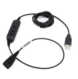 [QD-USB-03] QD-USB-03, Cable adaptador QD tipo Poly a USB para Microsoft Lync, Avaya, Cisco, Skype y softphone