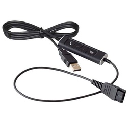 [QD-USB-04] QD-USB-04, Cable adaptador QD tipo Poly a USB función responder/colgar, para Skype for business, Cisco Jabber, 3CX, Counterpath Bria, Avaya one-x