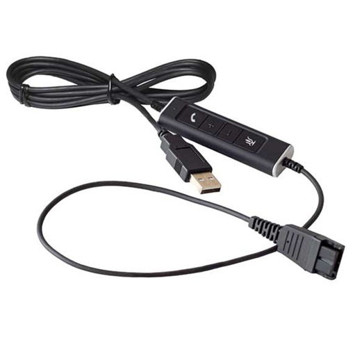 [QD-USB-04] QD-USB-04, Cable adaptador QD tipo Poly a USB función responder/colgar, para Skype for business, Cisco Jabber, 3CX, Counterpath Bria, Avaya one-x