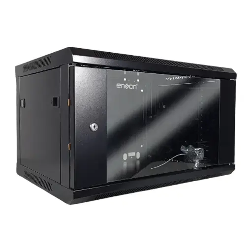 [ENS-RKGB6UD] ENS-RKGB6UD, Gabinete de pared ENSON 6UR puerta frontal de cristal templado con cerradura