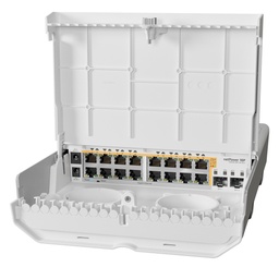 [CRS318-16P-2S+OUT] CRS318-16P-2S+OUT, netPower 16P,  Switch Exteriores, 16 GEth PoE 802.3af/at, 2 SFP+ 10G, 	RouterOS/SwitchOS