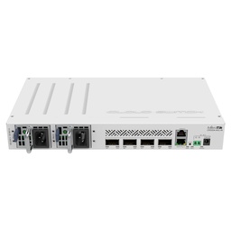 [CRS504-4XQ-IN] CRS504-4XQ-IN, Switch CPU 650MHz, 64MB RAM, 1 Eth 10/100, 4 QSFP28 100G, CA/CD y 802.3bt PoE-in, RouterOS