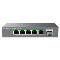 [GWN7700M] GWN7700M, Switch No Administrable, 5 puertos RJ45 de 100/1000/2500Mbps RJ45, 1× SFP+ para fibra