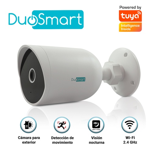 [E30] E30, Cámara inteligente, DUOSMART, WiFi 2.4 GHZ para exterior con audio bidireccional tipo bullet FULL HD