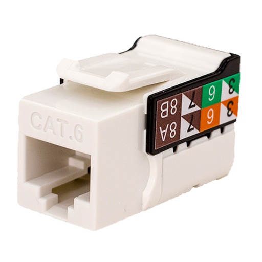 [352-V2721_WH] 352-V2721/WH, Jacks cat 6 blanco, 1Gb/s a 550mhz, 50 micras baño de oro, 750 inserciones plug jack, color blanco