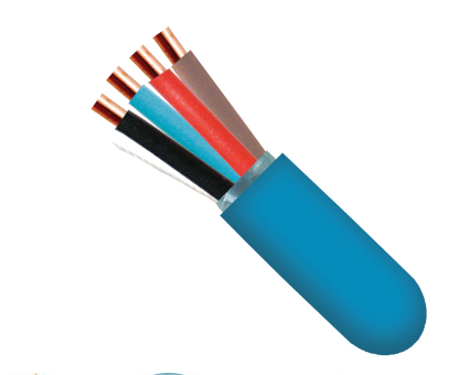 [216-184_S_R_BL] 216-184/S/R/BL, Cable de alarma contra incendios, 18 AWG 4 CONDUCTORES Cobre desnudo sólido, FPLR (elevador) con blindaje general.